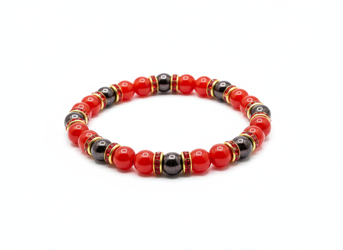 Red and Garnet Bracelet Floating E-commerce Shot